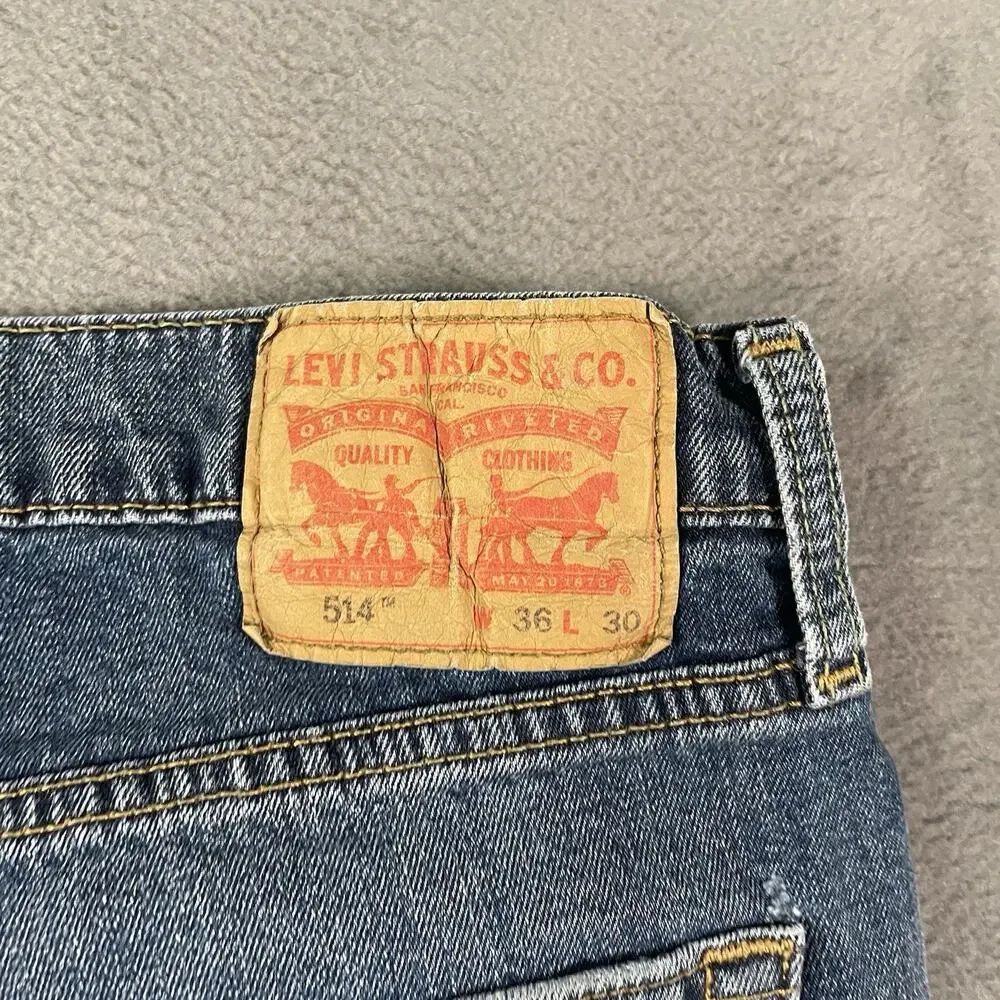 Levi’s 514 Men’s Jeans W36 L30 Blue Straight Fit Denim Medium Wash